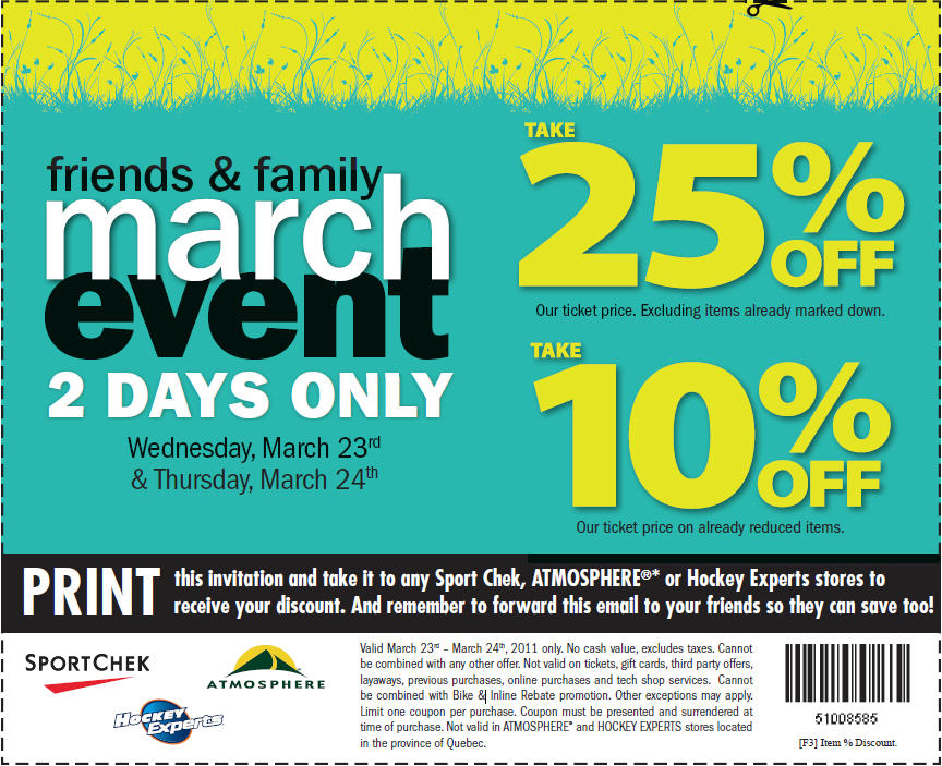 Atmosphere & Sport Check 25% Off Friends and Family Sale – March 24