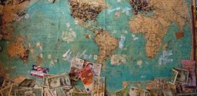 making money while you travel map and coins